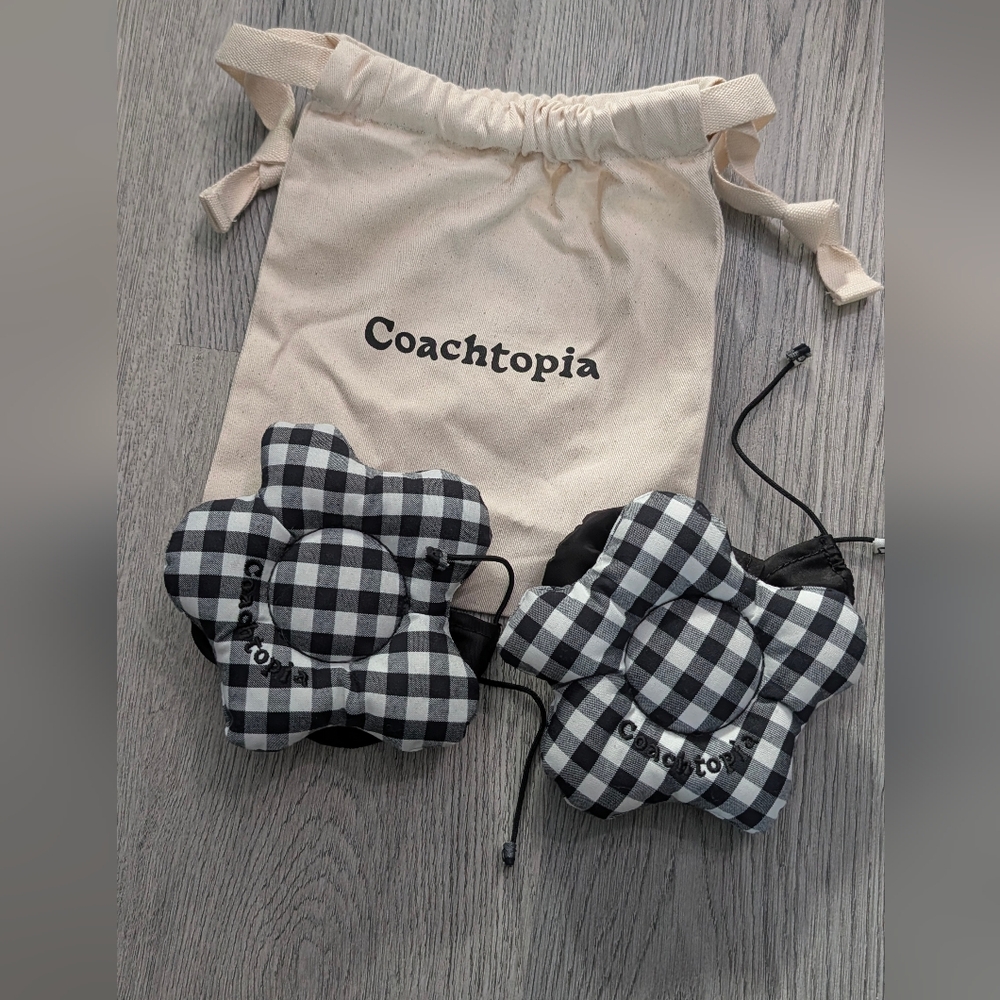 Black Gingham Coachtopia Flower Headphone Covers - Fits AirPods Max / Sony XM5